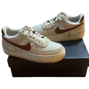 Nike Air Force 1 Low Cream and Red Men's Sneakers